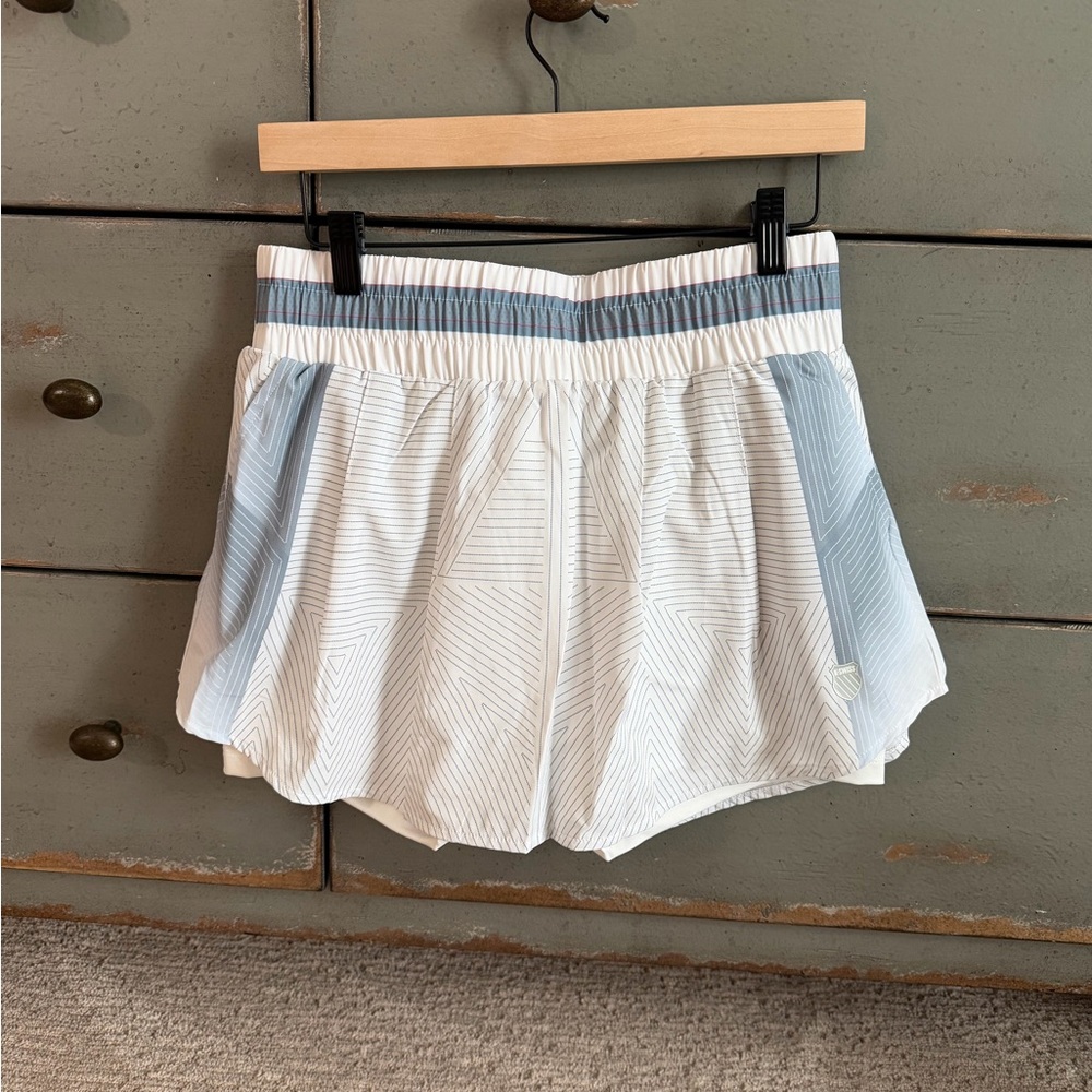 K-Swiss x Lucky in Love White and Light Blue Women’s Tennis Skirt size M